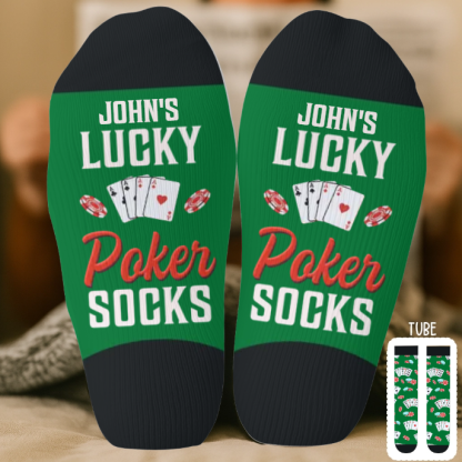 Custom Crew Socks - Personalized Christmas Birthday Poker Gifts For Poker Lovers, Sports Fans, Sports Lovers - Poker Night Champion