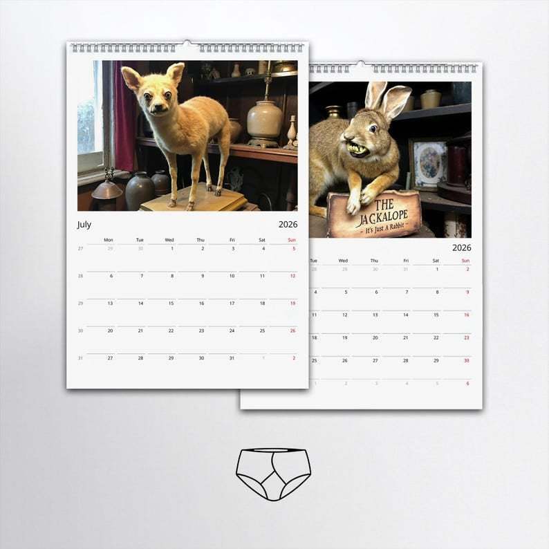 2026 Bad Taxidermy Wall Calendar – Weird, Gross & Hilariously Awful Taxidermy