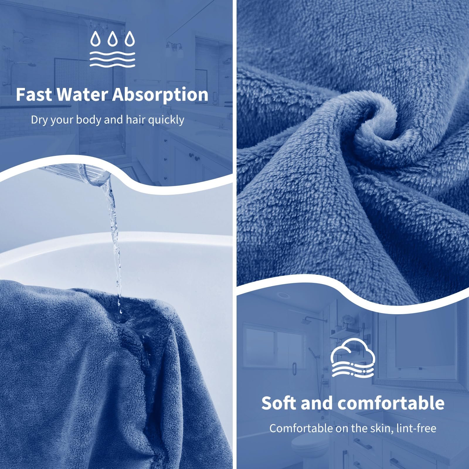 Plus Size Adjustable Oversized Wrap Bathrobe Set