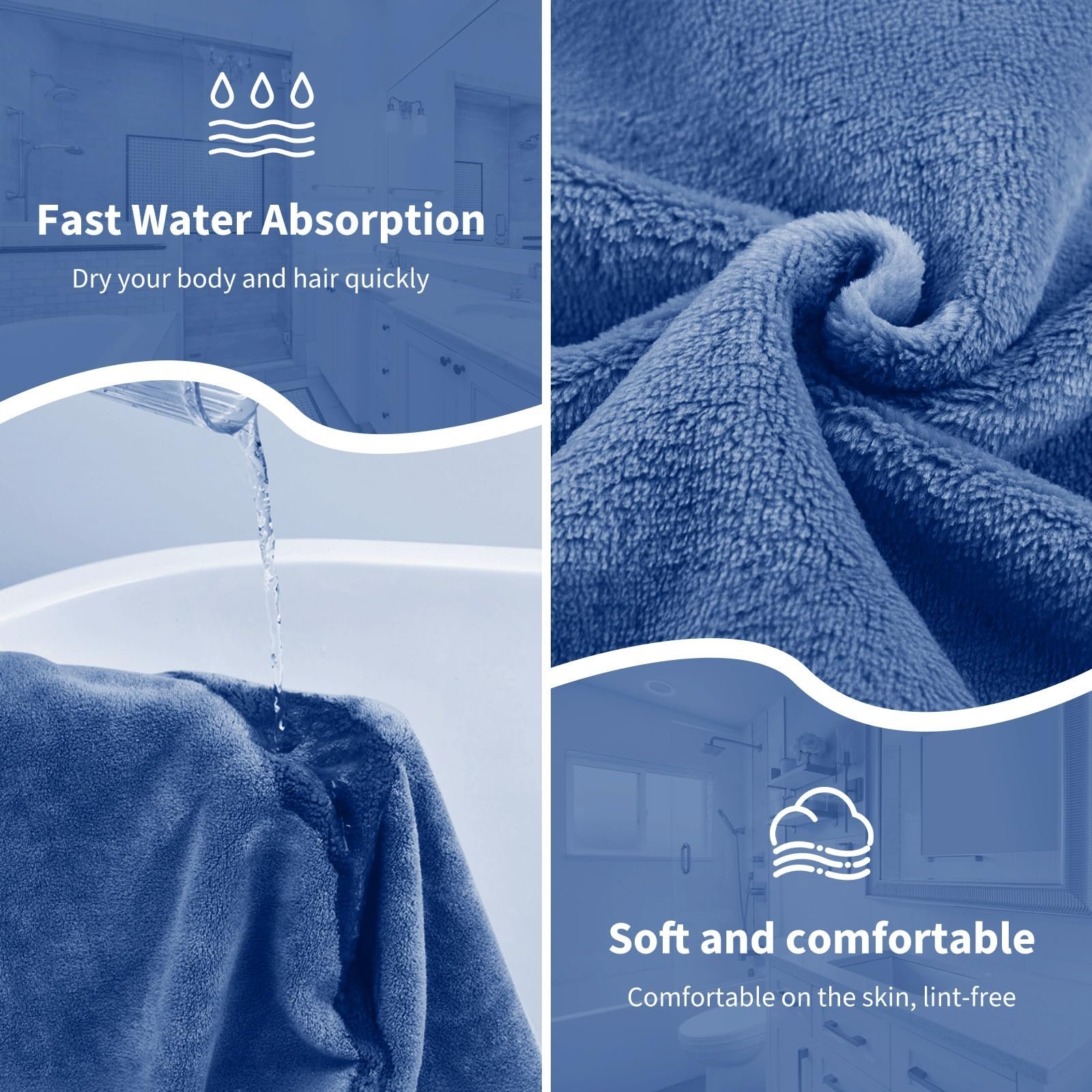 Plus Size Adjustable Oversized Wrap Bathrobe Set