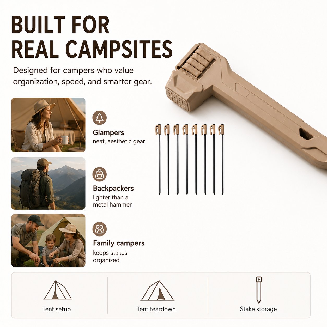 Tactical Multi-Functional Tent Hammer