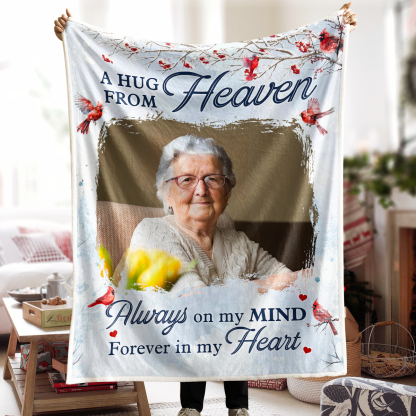 A Hug From Heaven - Customized Personalized Blanket - Sympathy Gift For Memorial