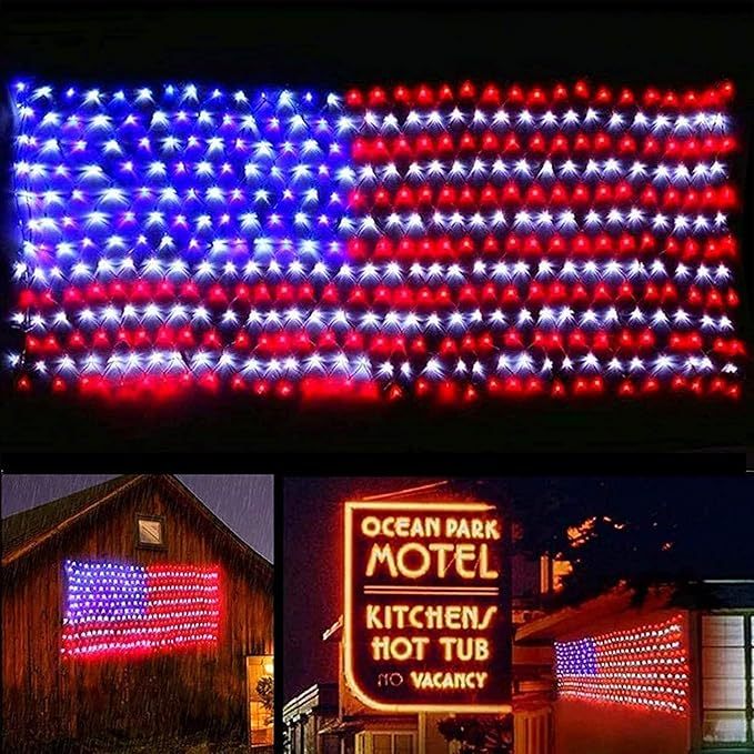 🔥49% Off Sale on July 4-----Solar American Flag Lights Outdoor