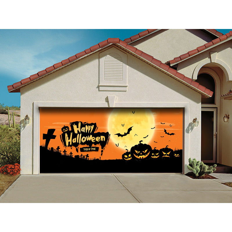 7' x 16' Happy Halloween Lanterns Garage Door Mural