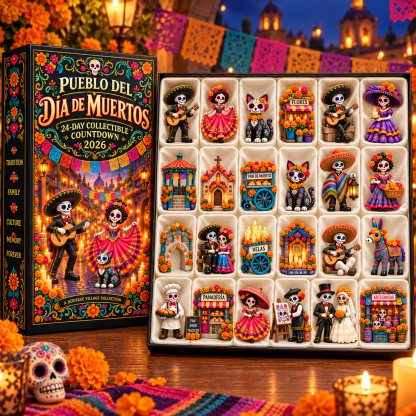 24-Day Day of the Dead Collectible Countdown Calendar with 24 Unique Miniatures