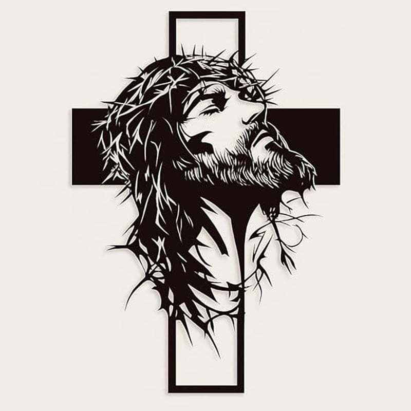 ✝️Metal Jesus and Cross Wall Art: Christian Home Decor
