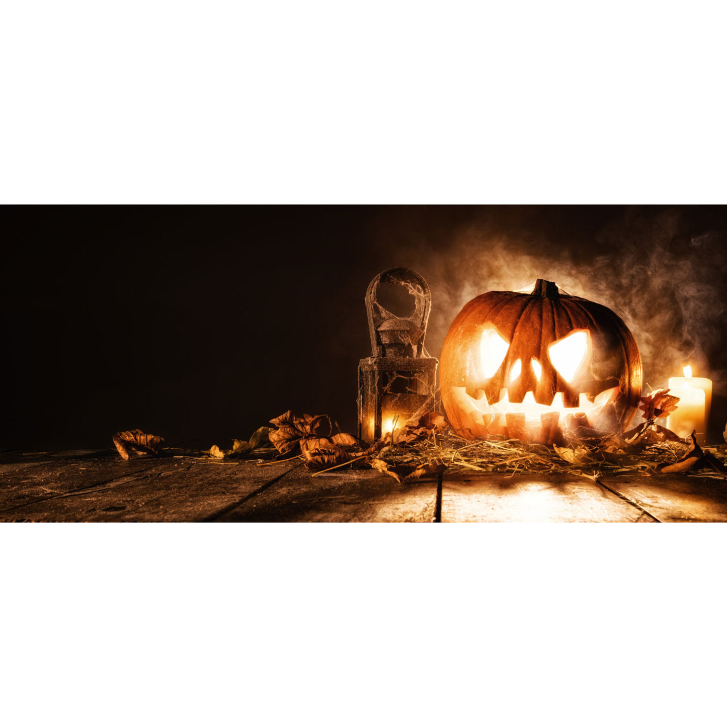 Halloween Carved Pumpkin Lantern Garage Door Banner Mural