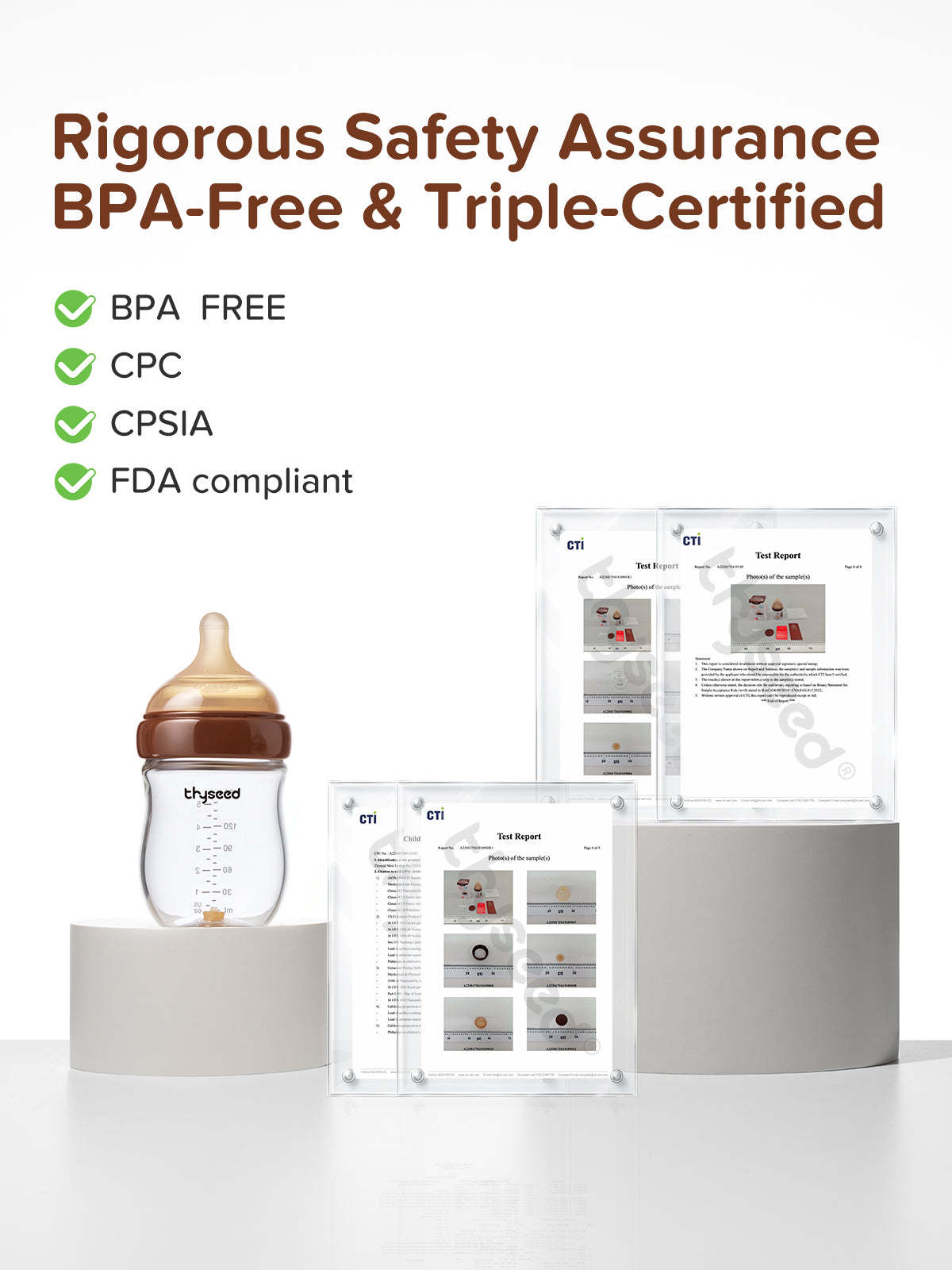 Thyseed Glass Natural Anti-colic Baby Bottle