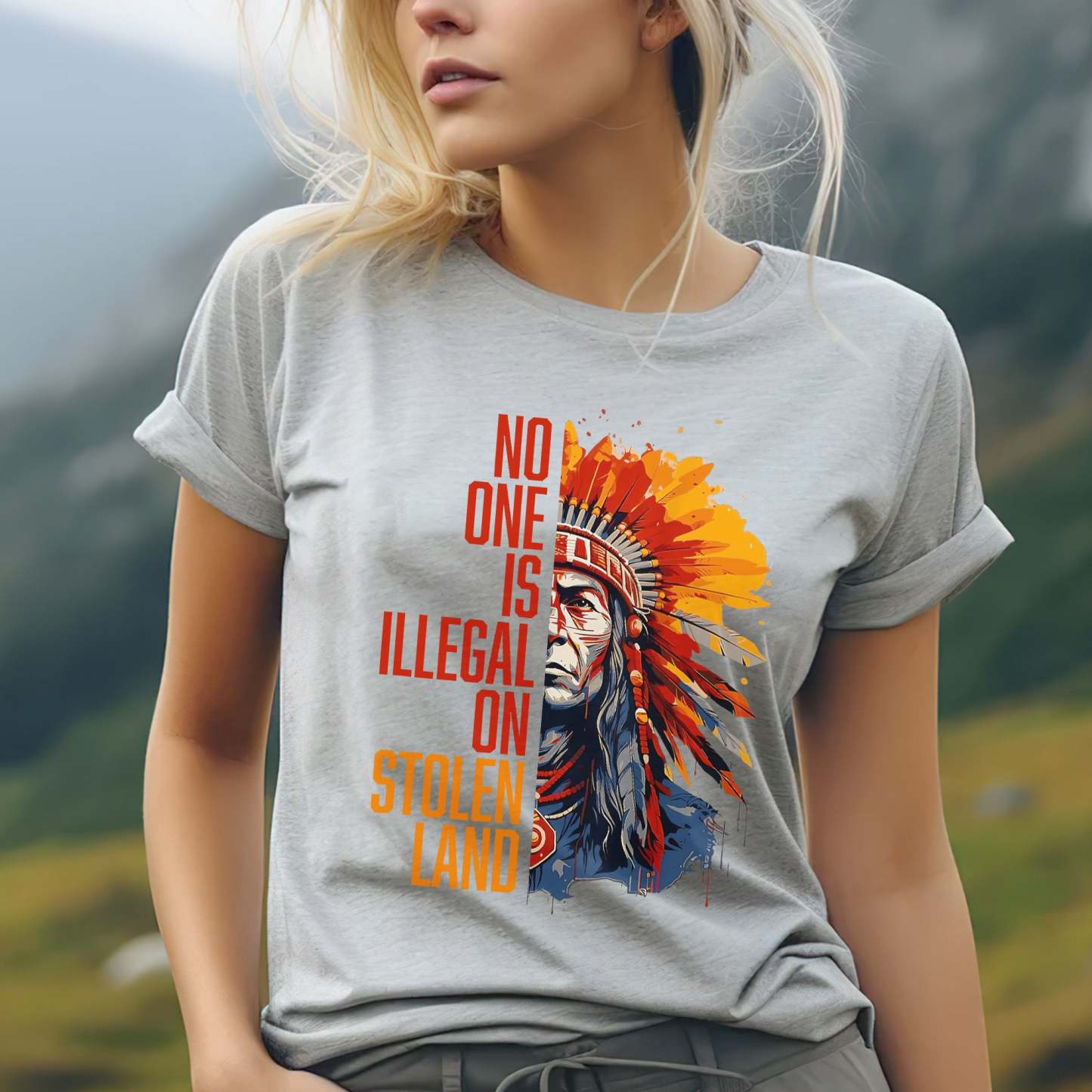 NO ONE IS ILLEGAL ON STOLEN LAND Unisex T-shirt/V-neck T-shirt /Hoodie/Sweatshirt