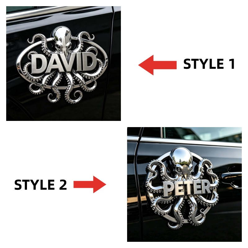 Personalized octopus car logo decoration