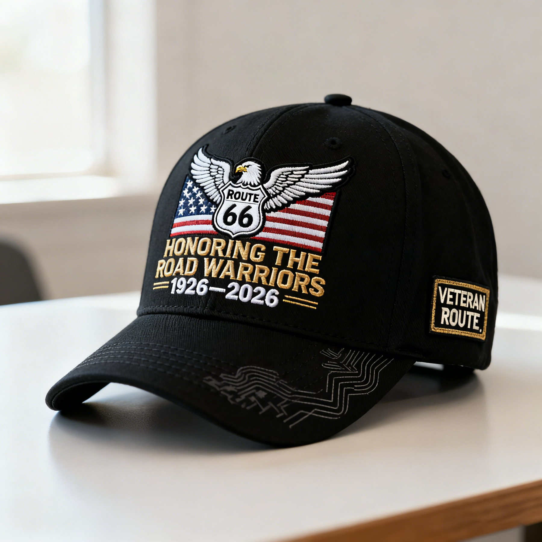 Route 66 Centennial Tribute Hat – 1926–2026 Vintage Road Warrior Cap