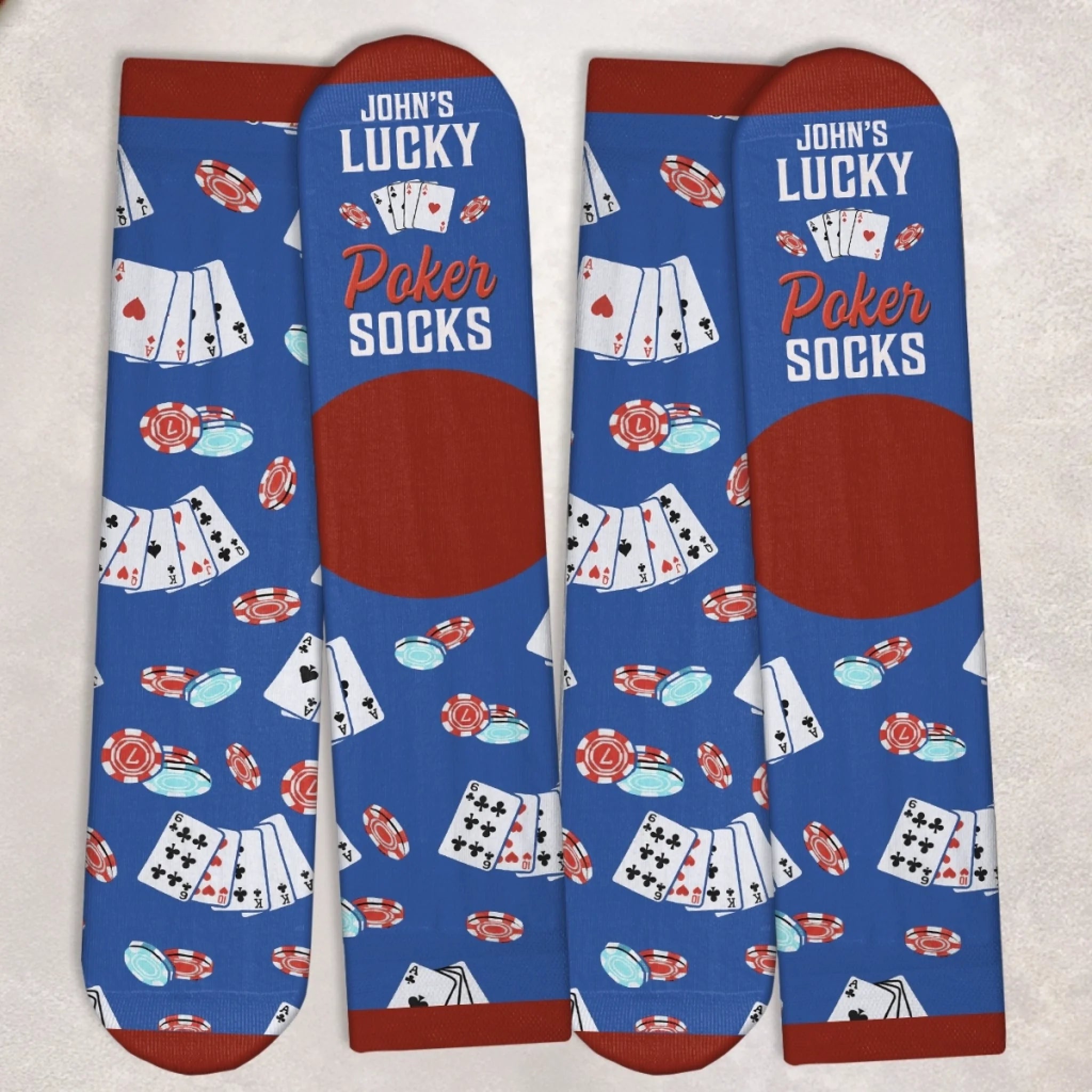 Custom Crew Socks - Personalized Christmas Birthday Poker Gifts For Poker Lovers, Sports Fans, Sports Lovers - Poker Night Champion