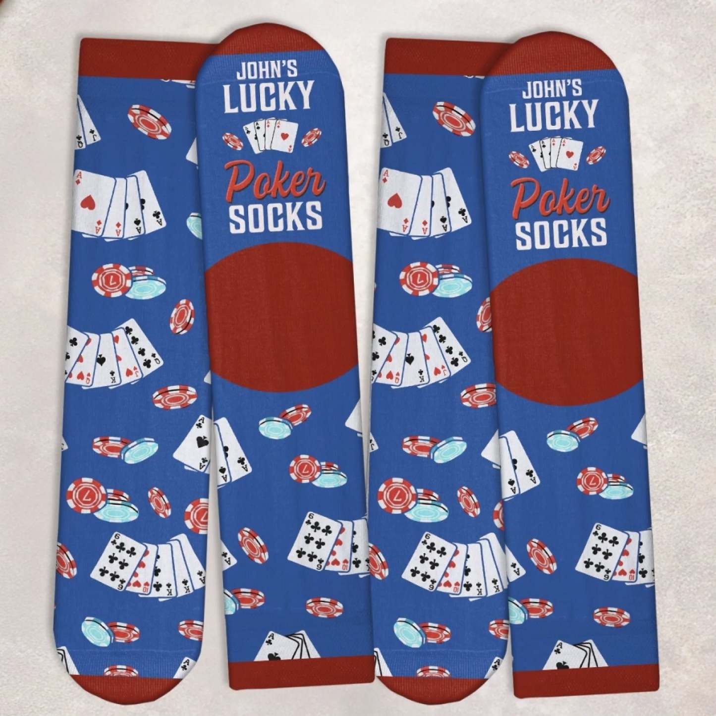 Custom Crew Socks - Personalized Christmas Birthday Poker Gifts For Poker Lovers, Sports Fans, Sports Lovers - Poker Night Champion