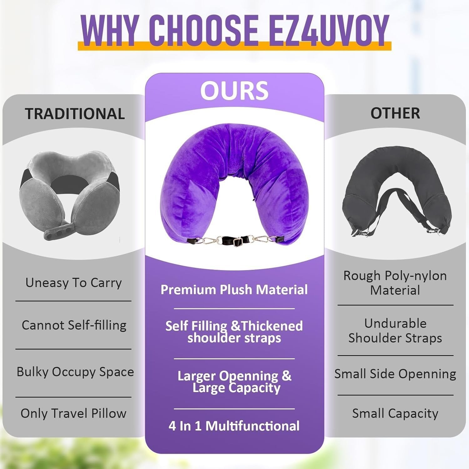 🏆Flash Sale⚡ 50K+ SOLD! Almost Gone💥Stuffable Travel Neck Pillow