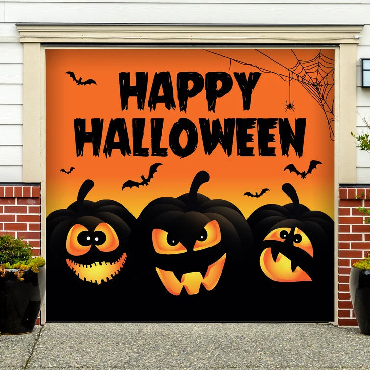 7' x 8' Happy Halloween Lanterns Garage Door Mural