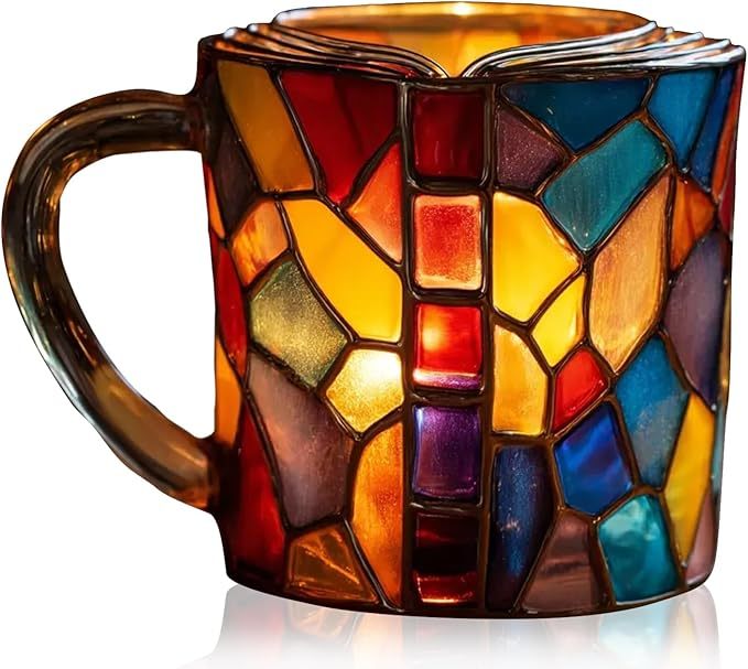 3D Painted Book Stack Coffee Mug - Novelty Acrylic Mug Gift ✨