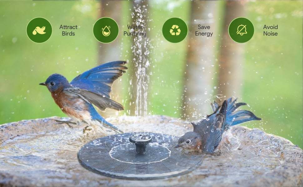 2025 Upgraded Solar-Powered Bird Fountain Kit
