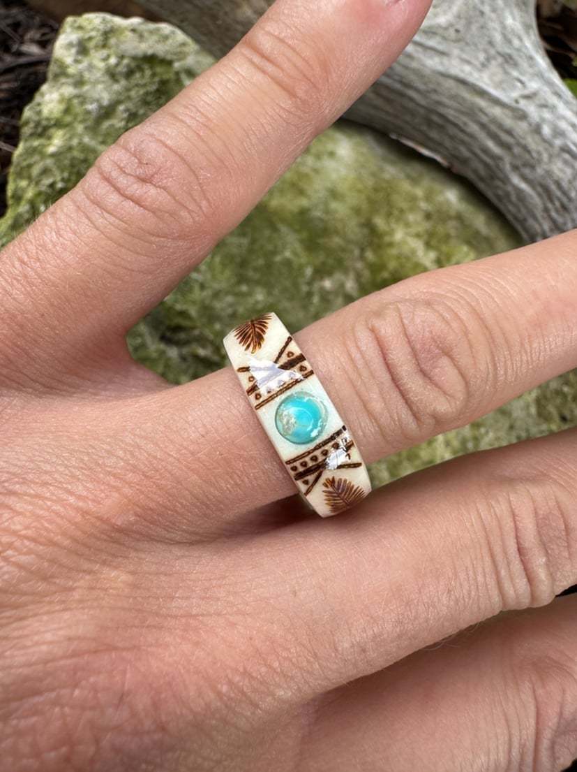 🔥Special Offer 49% OFF-💍Hand Carved Antler Ring 🌏Made From Natural Shed Antlers