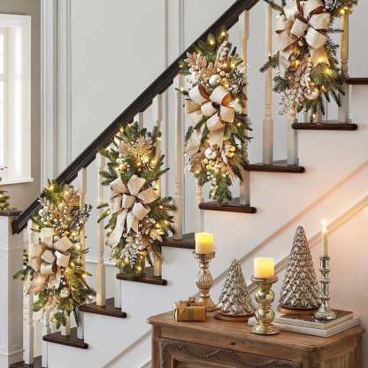 Christmas Garland The Cordless Prelit Stairway Swag Trim
