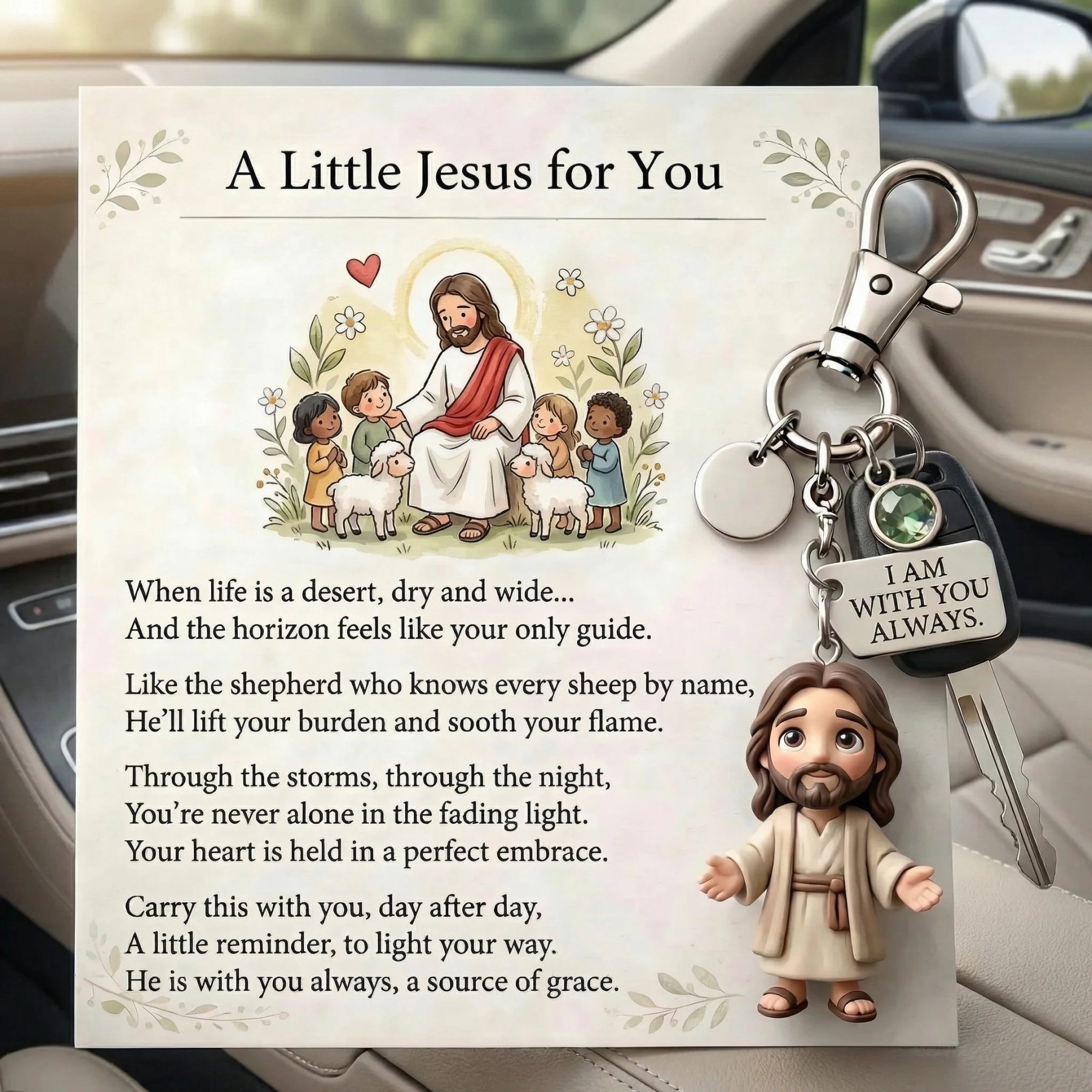 🌟2026 New Sales Only $17.99🎉🔥"A Little Jesus for You" - Comforting Pocket Reminder Keychain & Poem Card Gift Set 🌟🙏
