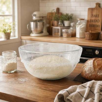100Pcs Medium Reusable Elastic Plastic Bowl Covers - Kitchen Bread Proofing,