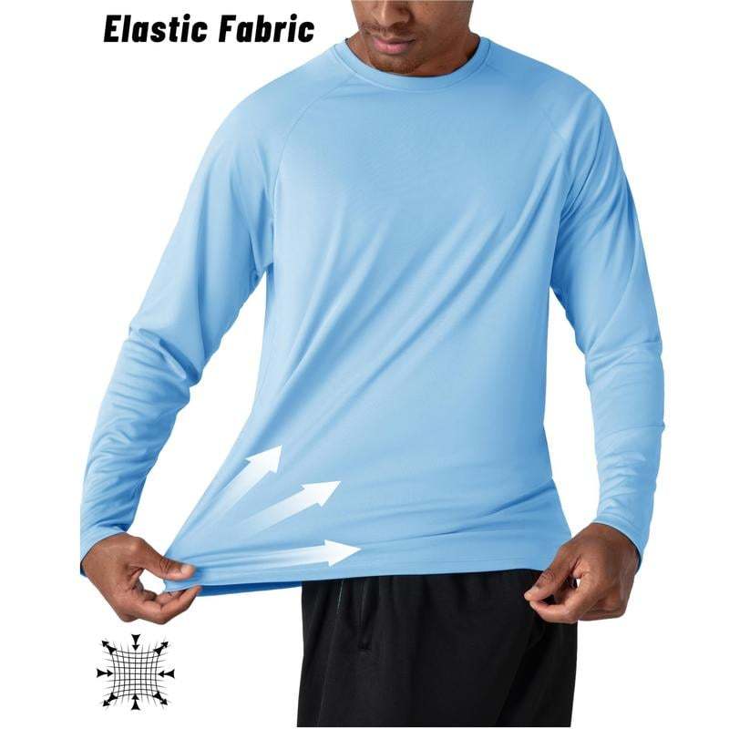 🏆50K+ Sold⚡ Men’s UPF 50+ Long Sleeve Performance Shirt – Quick Dry, Lightweight & Breathable