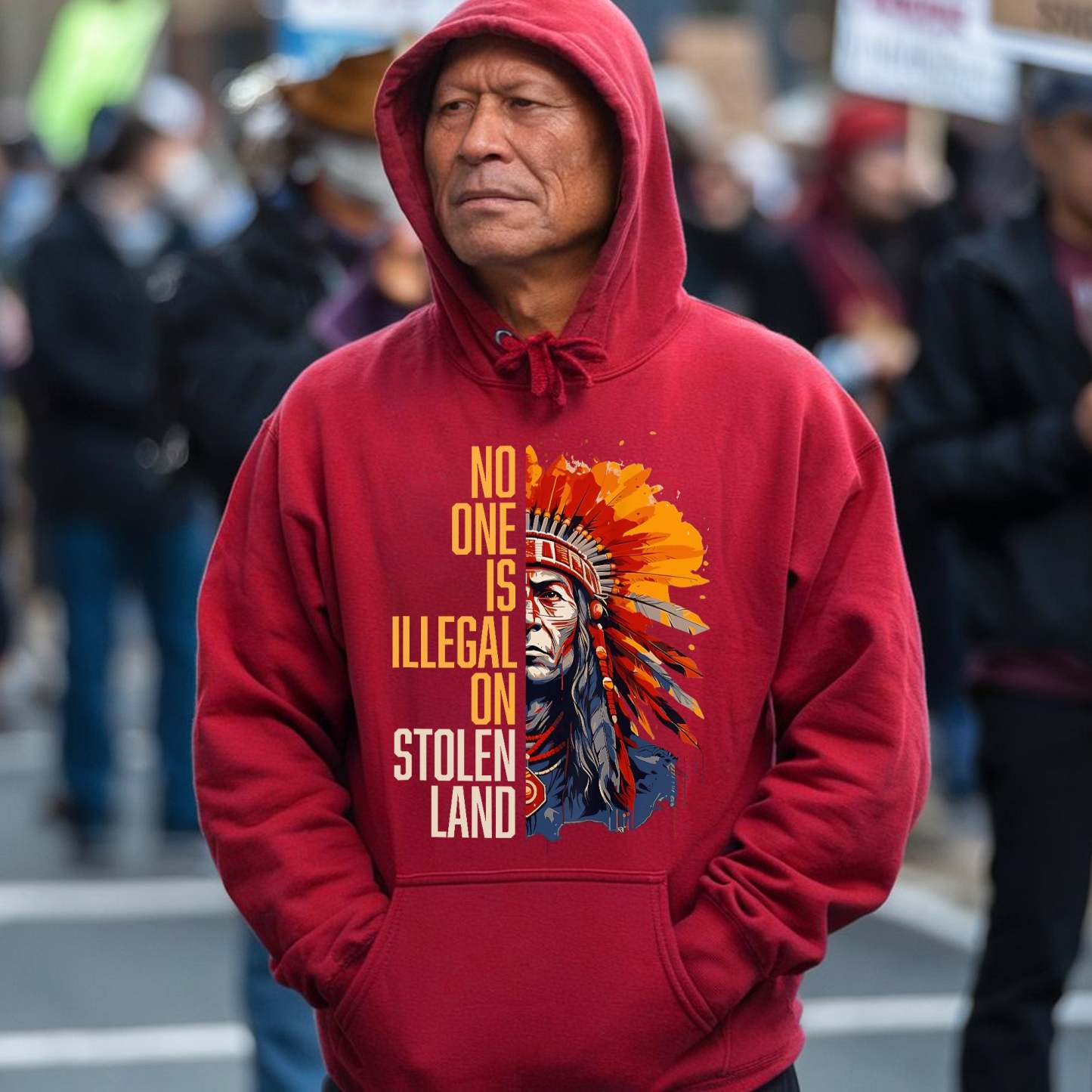 NO ONE IS ILLEGAL ON STOLEN LAND Unisex T-shirt/V-neck T-shirt /Hoodie/Sweatshirt
