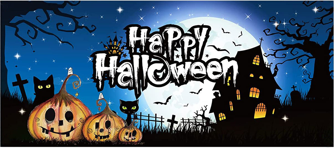 (This style has a US warehouse and can be delivered in 3-5 days)7' x 16'  Scray O Lantern Three Scary Pumpkins Garage Door Mural