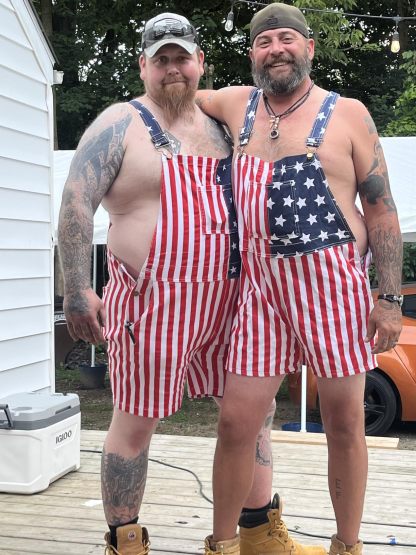 Flag Overalls Denim Shorts Denim Jumpsuit