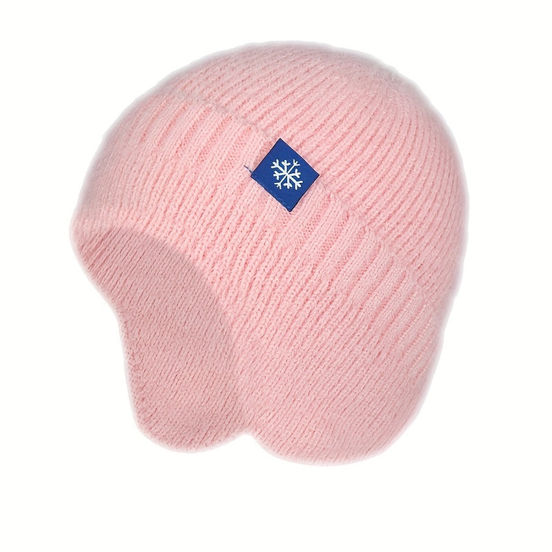 Stylish Snowflake Knitted Beanie with Ear Protection - Warm, Soft, and Coldproof