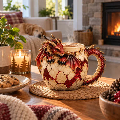 ⏳ Last Day 50% OFF – 🐉 Dragonbound Realms Sculpted Dragon Mug Collection | 6 Fantasy Realm Designs with Raised 3D Dragon Details ☕