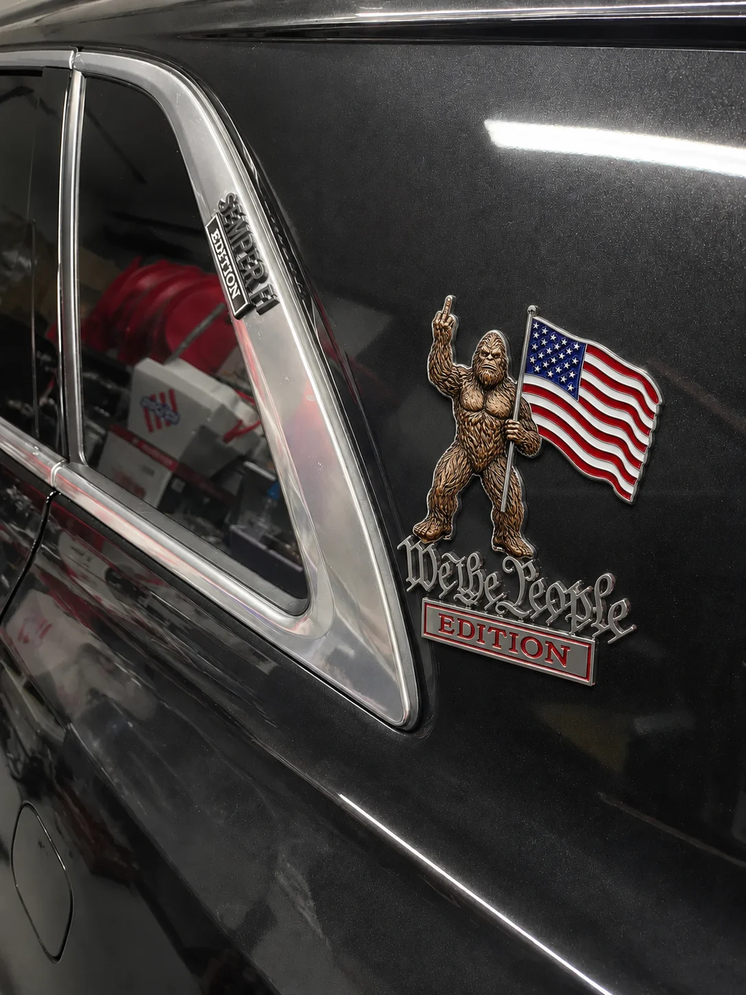 🔥Father's Day Hot Sale👣BigFoot We The People Patriot Flag Edition Car Emblem Metal Decorative Badge- Made in USA