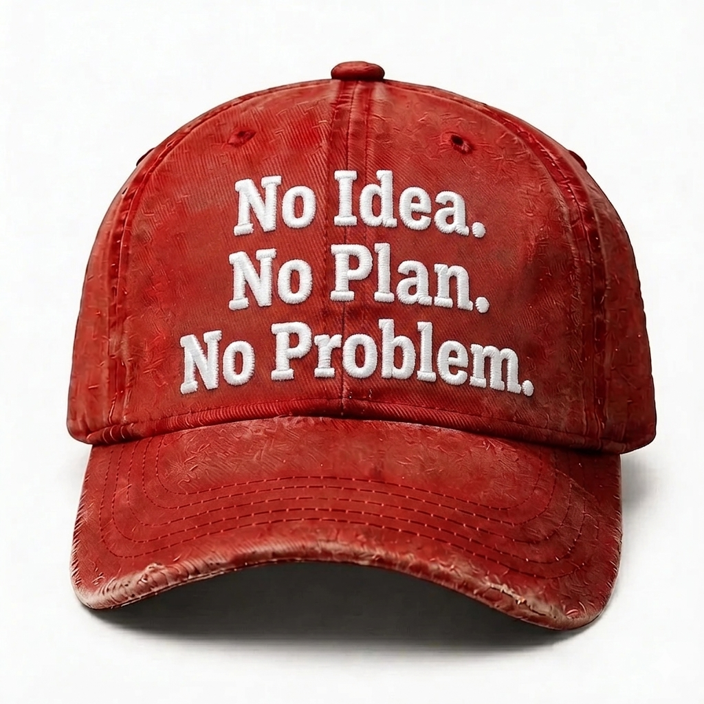 No Idea. No Plan. No Problem. Embroidery Baseball Cap