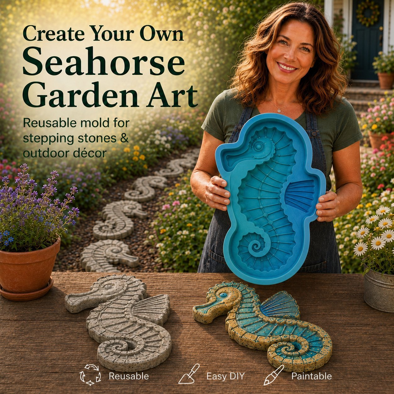 💥 LAST DAY 49% OFF - 🌊 Reusable Ocean Theme Garden Art Mold – Make Your Garden Truly One of a Kind 