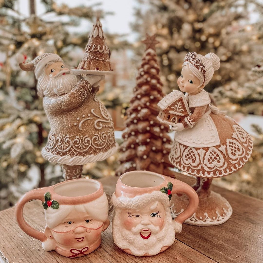 Christmas Ornaments Resin Santa Claus with Gingerbread House