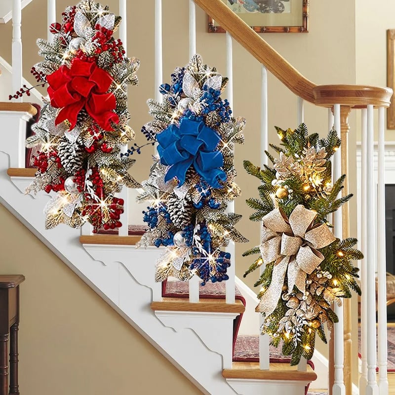 Christmas Garland The Cordless Prelit Stairway Swag Trim