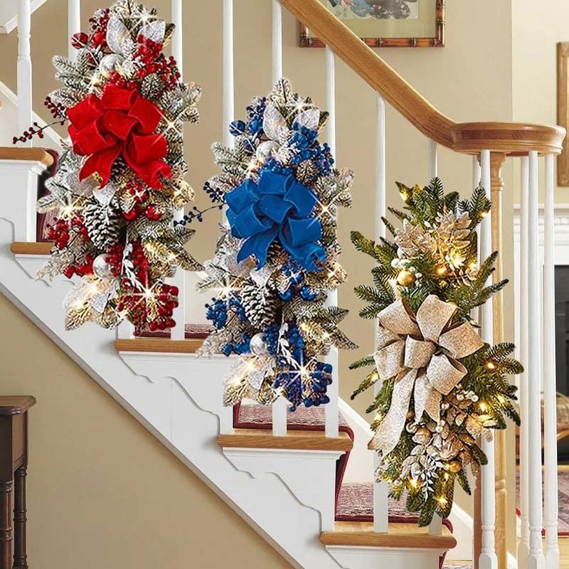 Christmas Garland The Cordless Prelit Stairway Swag Trim