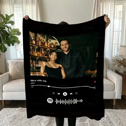 Customized Music and Photo Couples Blanket