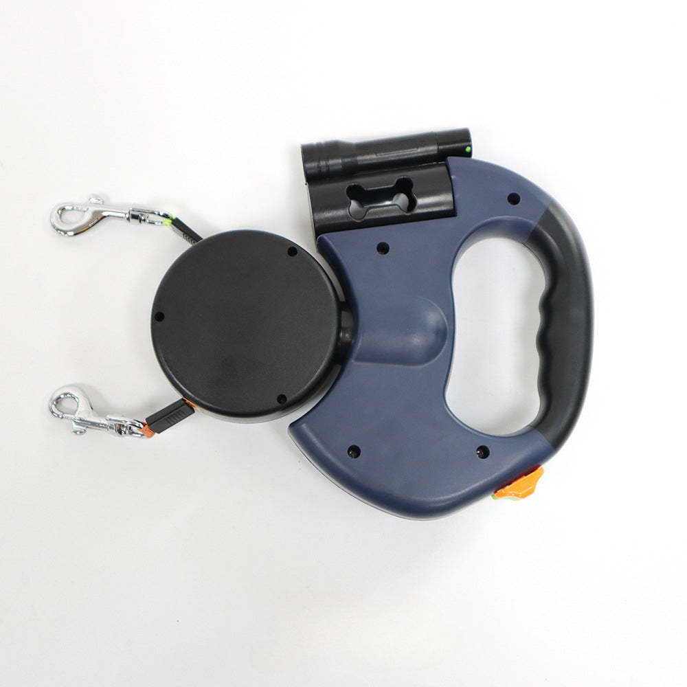 Dual Dog Leash with Tangle-Free Swivel & LED Light