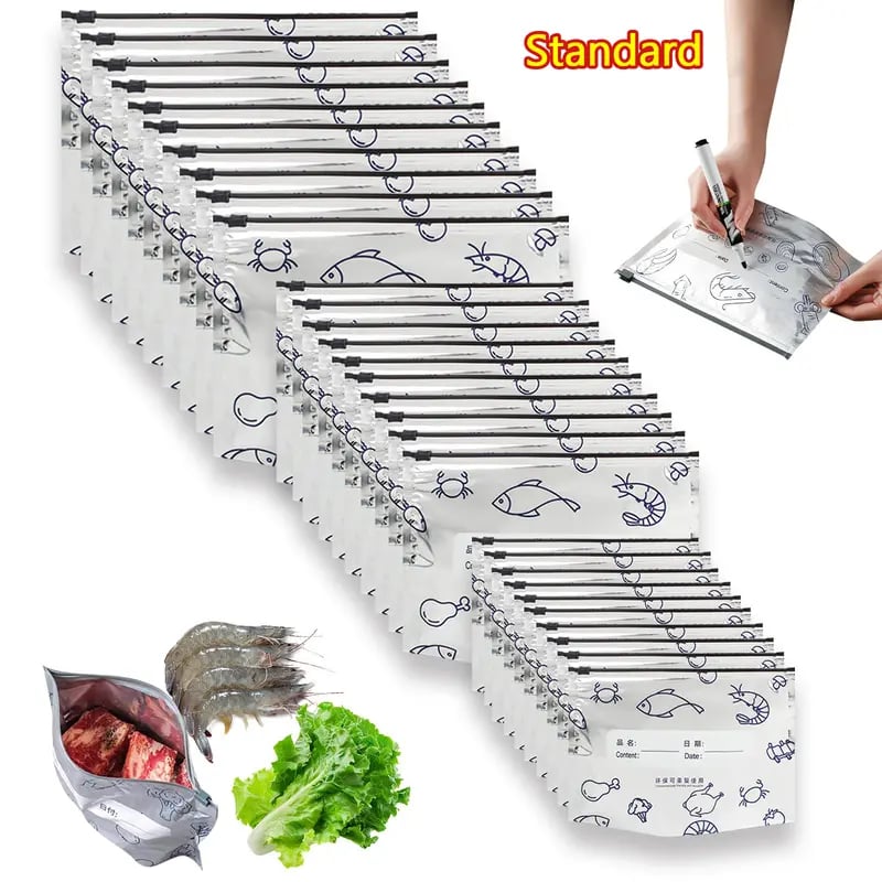 2025 New Reusable Aluminum Foil Sealable Storage Bags
