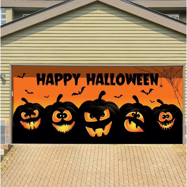 7' x 8' Happy Halloween Lanterns Garage Door Mural