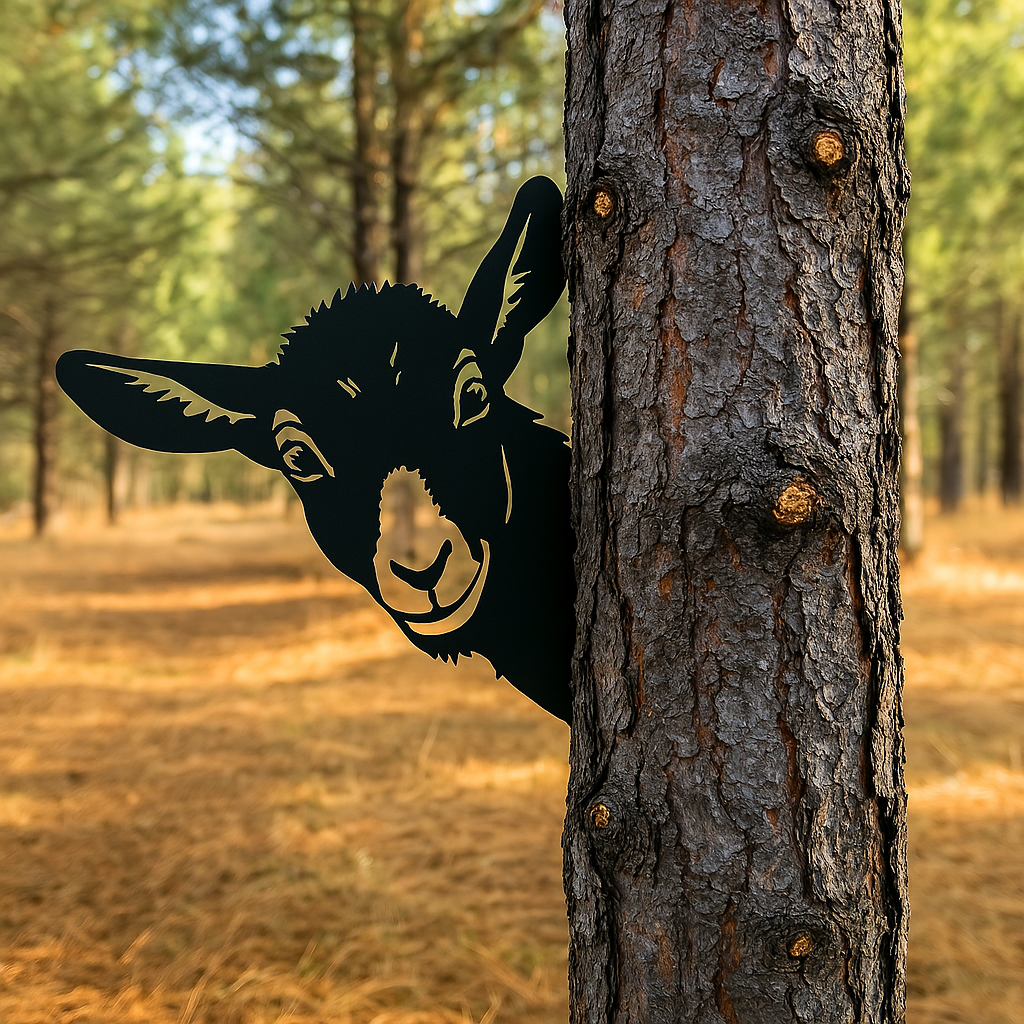 Peek-a-Boo Flipping Off Bigfoot Metal Sign