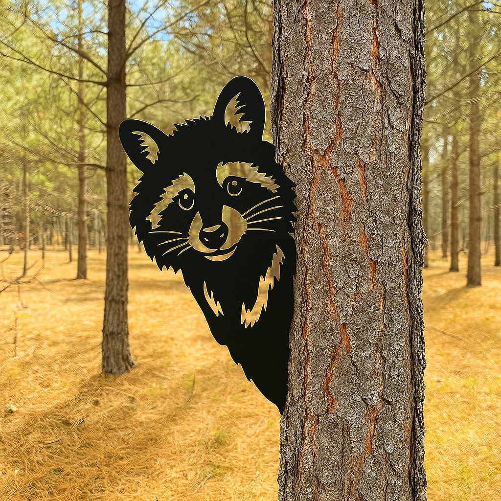 Peek-a-Boo Flipping Off Bigfoot Metal Sign