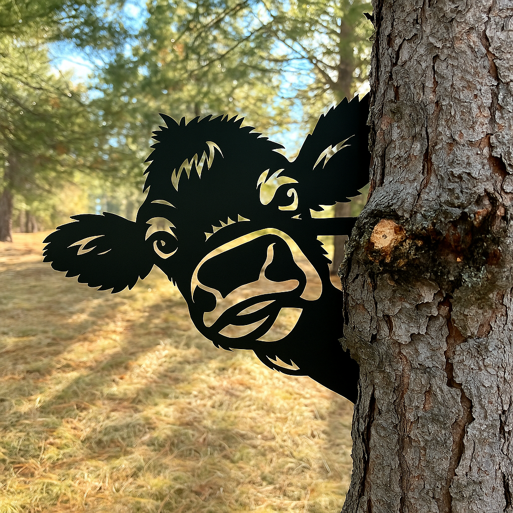 Peek-a-Boo Flipping Off Bigfoot Metal Sign