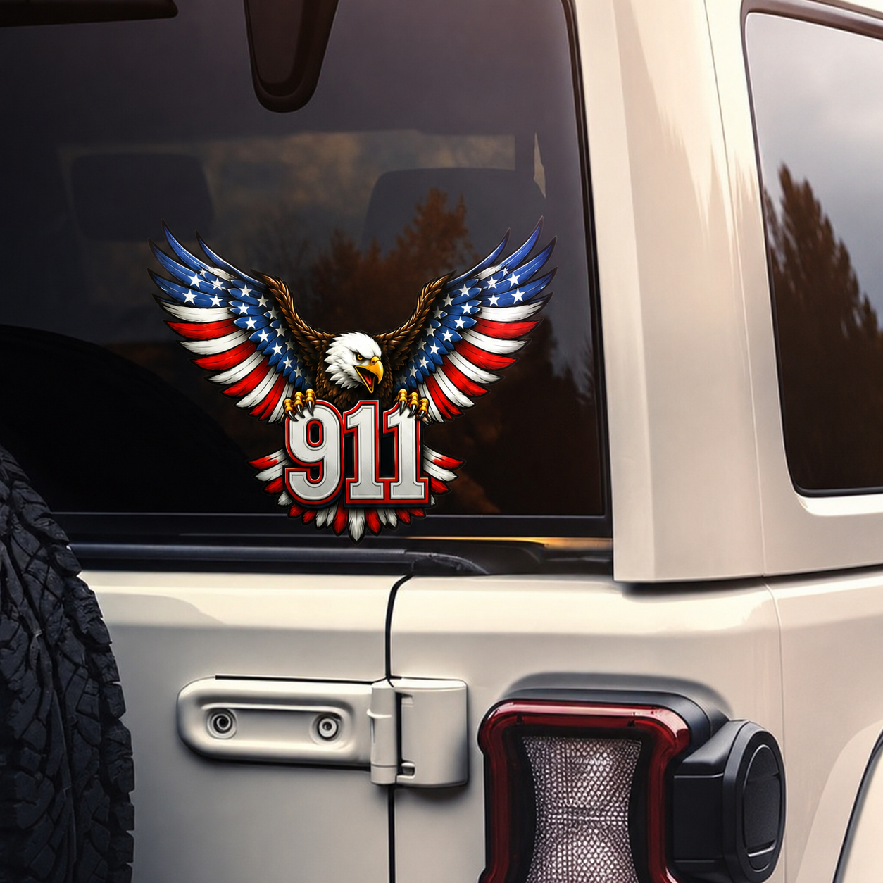 Never Forget Eagle Car Decal – Anniversary Patriotic Window Sticker