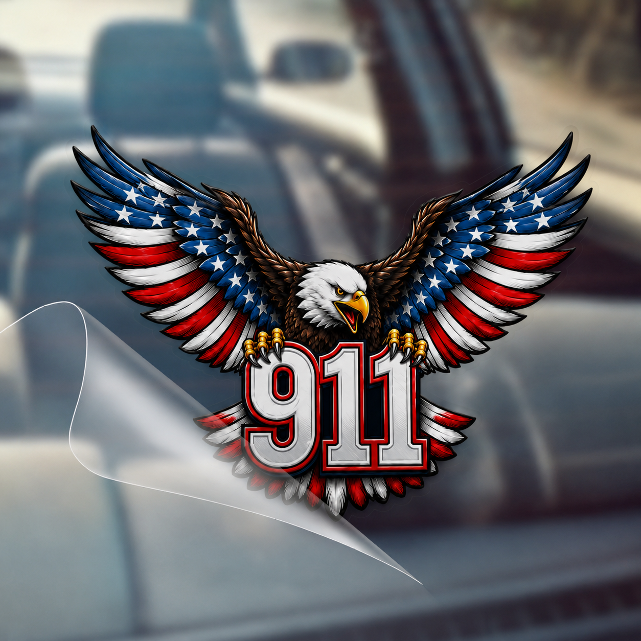 Never Forget Eagle Car Decal – Anniversary Patriotic Window Sticker