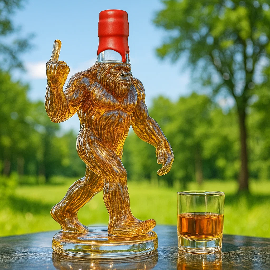 Funny Bigfoot Whiskey Bottle