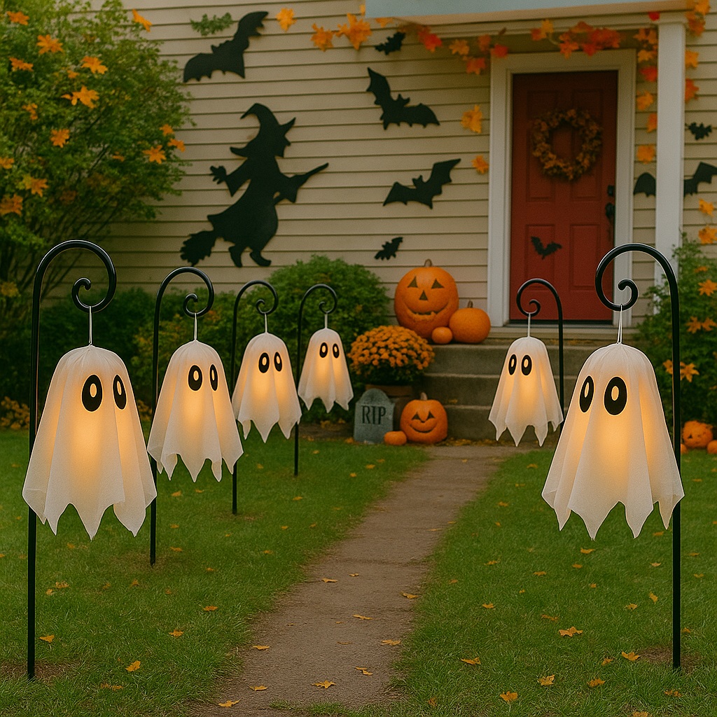 👻Outdoor Ghost Lamp with Metal Shepherd Hook