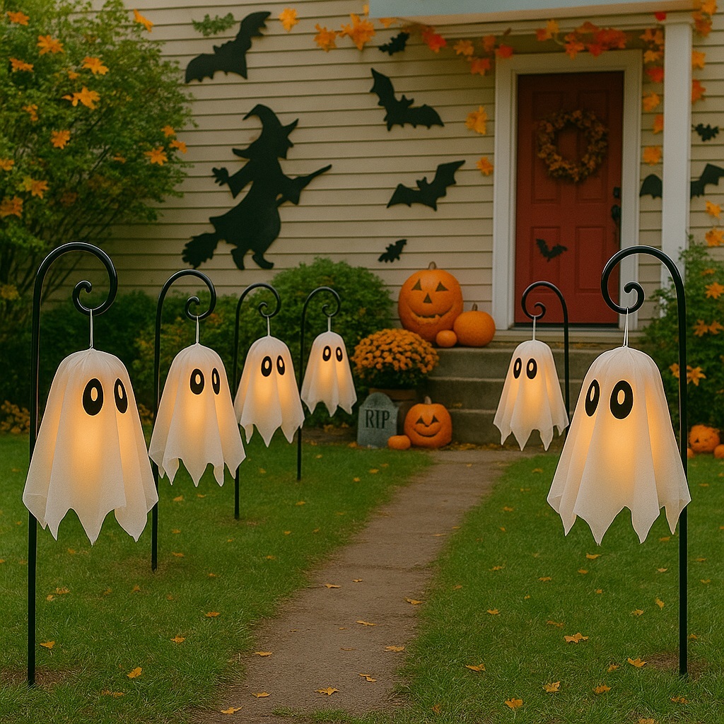 👻Outdoor Ghost Lamp with Metal Shepherd Hook