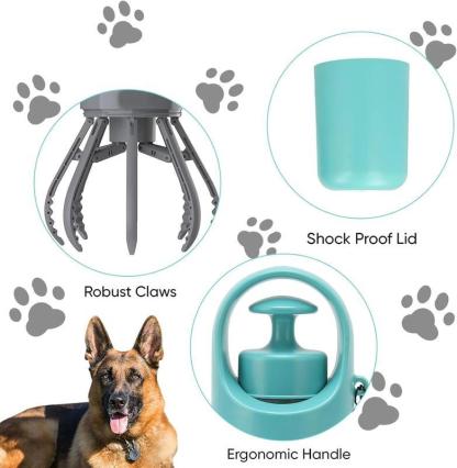 Blue six-pronged pet waste scooper+Bag Dispenser🐶🐾💩